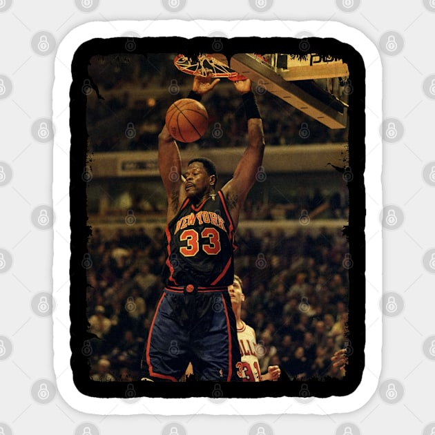 Patrick Ewing - Vintage Design Of Basketball Sticker by JULIAN AKBAR PROJECT